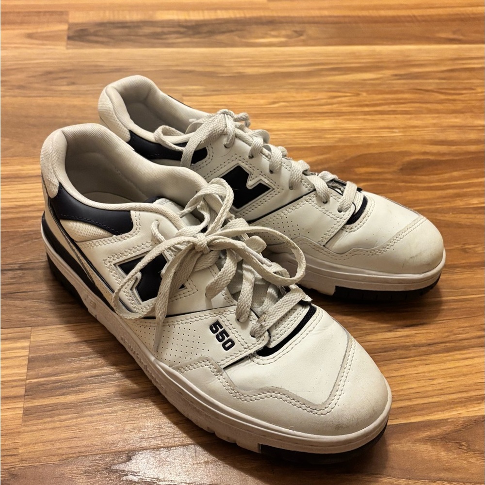 New Balance 550 purple and white